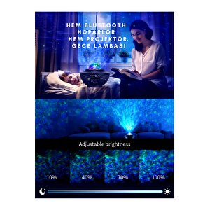 Galaksi Projektör Gece Lambası Bluetooth Hoparlör Disko Topu Yıldızlı Rgb Star Light Tavan Aydınltma