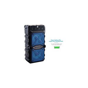Kamp Hoparlörü Bluetooth Hoparlör Kablosuz Işıklı Çift Hoparlör Standlı Fm Radyo Sd Kart Usb
