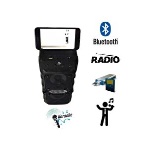 Kamp Hoparlörü Bluetooth Hoparlör Kablosuz Işıklı Çift Hoparlör Standlı Fm Radyo Sd Kart Usb