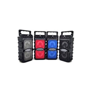 Kamp Hoparlörü Bluetooth Hoparlör Kablosuz Işıklı Çift Hoparlör Standlı Fm Radyo Sd Kart Usb
