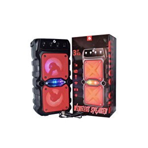Kamp Hoparlörü Bluetooth Hoparlör Kablosuz Işıklı Çift Hoparlör Standlı Fm Radyo Sd Kart Usb