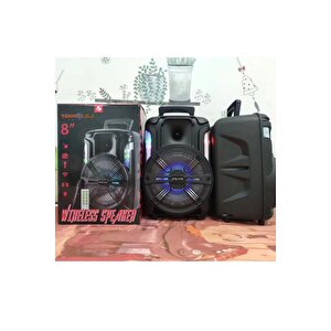 Büyük Speaker Bluetooth Hoparlör Parti Karaoke Mikrofonlu Ses Bombası 26cm Işıklıö8inç Aux/fm/usb/sd
