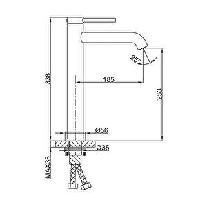 G1006-29 Premium Antrasit Banyo Lavabo Bataryası