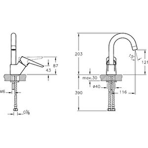 A42442 Solid S Lavabo Bataryası Döner Borulu