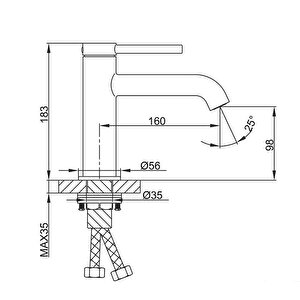 G1006-9 Premiun Antrasit Banyo Lavabo Bataryası