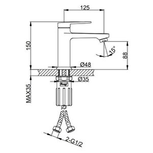 F1085-9 Banyo Lavabo Bataryası