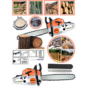 Prosaw Ms-9800 Series Benzinli Zincirli Ağaç Motoru Testere Odun Kesme Makinası Hızar Bıçkı