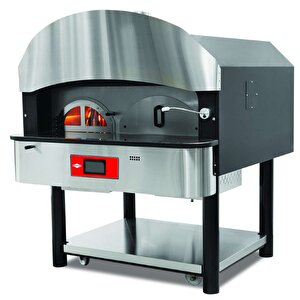Emp.spo.05-d Digital Gazlı Ve Odunlu Döner Tabanlı Pizza Fırını 6 Pizza Kapasiteli - Lpg'li
