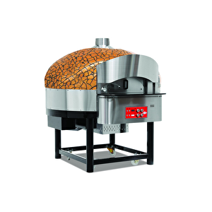 Emp.spo.02-gb-lpg Gazlı Döner Tabanlı Pizza Fırını 9 Pizza Kapasiteli - Altın, Siyah Lpg'li