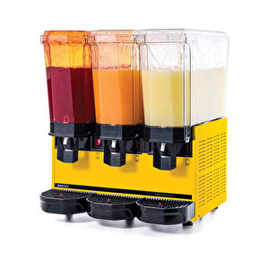60.sssy Klasik Triple Soğuk İçecek Dispenseri, 20+20+20 L, Fıskiyeli, Sarı
