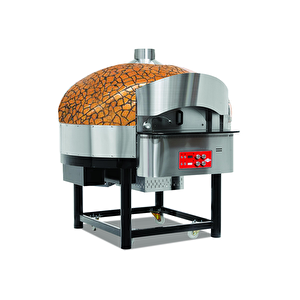 Emp.spo.02-gb-ng Gazlı Döner Tabanlı Pizza Fırını 9 Pizza Kapasiteli - Altın, Siyah Doğalgazlı