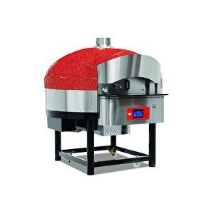 Emp.spo.02-d-rb-lpg Dijital Gazlı Döner Taban Pizza Fırını 9 Pizza Kapasiteli - Kırmızı, Siyah  Lpg'li
