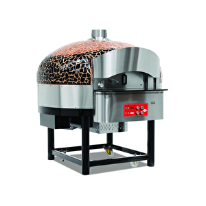 Emp.spo.02-bb-lpg Gazlı Döner Tabanlı Pizza Fırını 9 Pizza Kapasiteli - Kahverengi, Siyah  Lpg'li