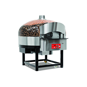 Emp.spo.02-bb-ng Gazlı Döner Tabanlı Pizza Fırını 9 Pizza Kapasiteli - Kahverengi, Siyah Doğalgazlı