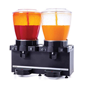 Ss44.ab Twin Soğuk İçecek Dispenseri, 22+22 L, Panaromik, Analog, Fıskiyeli, Siyah
