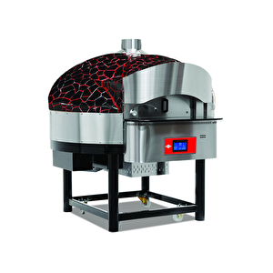 Emp.spo.02-d-br-lpg Dijital Gazlı Döner Taban Pizza Fırını 9 Pizza Kapasiteli -kırmızı, Siyah Lpg'li