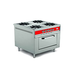 Emp.9kg.021 Gazlı Fırınlı Kuzine - 4 Göz Açık Ateş - Lpgli
