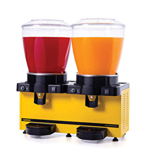Mm44.ay Twin Soğuk İçecek Dispenseri, 22+22 L, Panaromik, Analog, Karıştırıcılı, Sarı