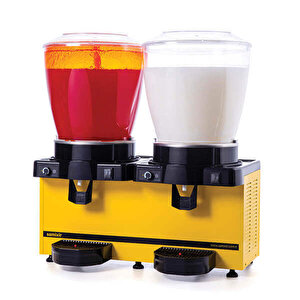 Sm44.ay Twin Soğuk İçecek Dispenseri, 22+22 L, Panaromik, Analog, Fıskiyeli Ve Karıştırıcılı, Sarı
