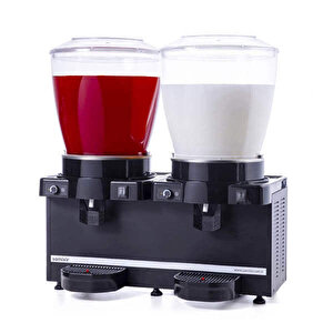 Mm44.ab Twin Soğuk İçecek Dispenseri, 22+22 L, Panaromik, Analog, Karıştırıcılı, Siyah