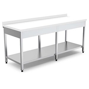 Emp.ptt.60180 Alt Raflı Polietilen Çalışma Tezgahı 180x60x85 Cm