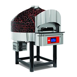 Emp.spo.03-d-br-lpg Dijital Gazlı Sabit Tabanlı Pizza Fırını 9 Pizza Kapasiteli - Siyah, Kırmızı Lpg'li