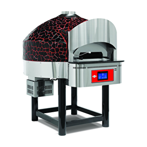 Emp.spo.04-d-br-lpg Diital Gazlı Döner Taban Pizza Fırını 6 Pizza Kapasiteli - Siyah, Kırmızı Lpg'li