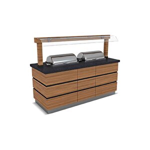 Kpd.ssc-n.03 Kapadokya Sıcak Servis Ünitesi Nefeslikli 3 Chafing Dish