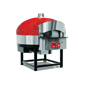 Emp.spo.02-rb-lpg Gazlı Döner Tabanlı Pizza Fırını 9 Pizza Kapasiteli - Kırmızı, Siyah  Lpg'li