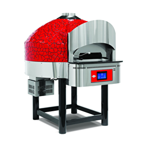 Emp.spo.03-d-rb-lpg Dijital Gazlı Sabit Tabanlı Pizza Fırını 9 Pizza Kapasiteli - Kırmızı, Siyah Lpg'li