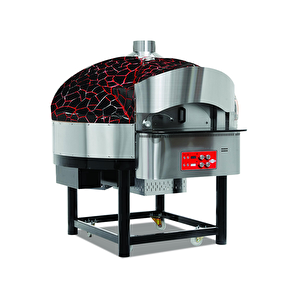 Emp.spo.02-br-lpg Gazlı Döner Tabanlı Pizza Fırını 9 Pizza Kapasiteli - Siyah, Kırmızı Lpg'li