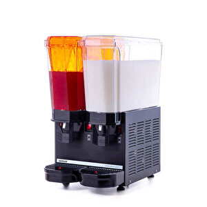 40.smb Klasik Twin Soğuk İçecek Dispenseri, 20+20 L, Fıskiyeli Ve Karıştırıcılı, Siyah