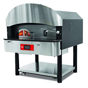 Emp.spo.05-d-ng  Digital Gazlı Ve Odunlu Döner Tabanlı Pizza Fırını 6 Pizza Kapasiteli - Doğalgazlı