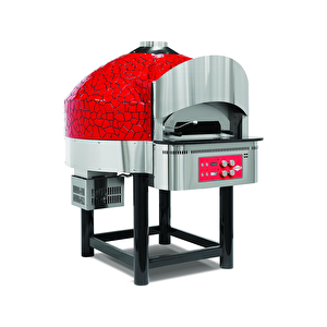 Emp.spo.04-rb-lpg Gazlı Döner Tabanlı Pizza Fırını 6 Pizza Kapasitel - Kırmızı, Siyah Lpg'li