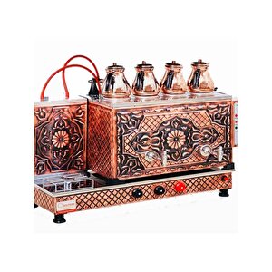 Sistem Çay Ocağı 4 Demlikli Tam Otomatik Bakır, Elektrikli, Lpg Ve Ng Uyumlu