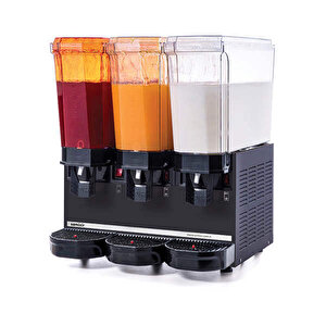 60.ssmb Klasik Triple Soğuk İçecek Dispenseri, 20+20+20 L, Fıskiyeli-fıskiyeli-karıştırıcılı, Siyah