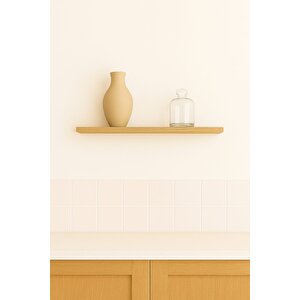 40 Cm Safir Meşe Mdf Uçan Duvar Rafı Gizli Bağlantı Kitaplık