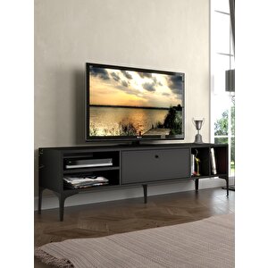 Wood'n Love Milan Tv Ünitesi Minifiks Bağlantı , Dolap Metal Ayak - Siyah / Siyah