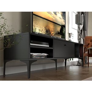 Wood'n Love Milan Tv Ünitesi Minifiks Bağlantı , Dolap Metal Ayak - Siyah / Siyah