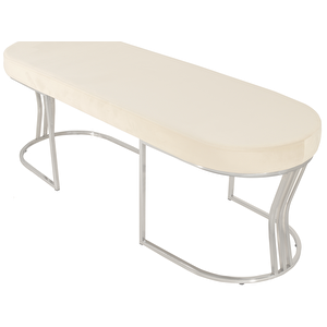 Viego Silver Smooth Bench Lüks Metal Gümüş Ayak, Chester Model Yatak Ucu Puf