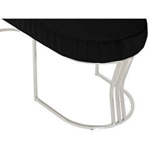 Viego Silver Striped Bench Lüks Metal Gümüş Ayak, Chester Model Yatak Ucu Puf
