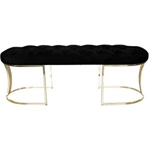 Viego Gold Puf - Lüks Metal Gold Ayak, Chester Model Yatak Ucu Bench Puf