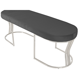 Viego Silver Smooth Bench Lüks Metal Gümüş Ayak, Chester Model Yatak Ucu Puf