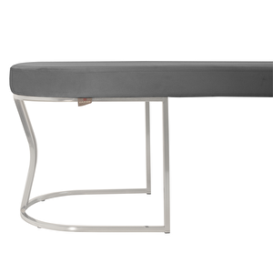 Viego Silver Smooth Bench Lüks Metal Gümüş Ayak, Chester Model Yatak Ucu Puf
