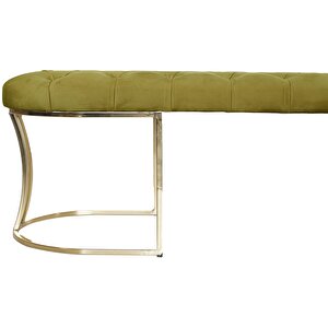 Viego Gold Puf - Lüks Metal Gold Ayak, Chester Model Yatak Ucu Bench Puf