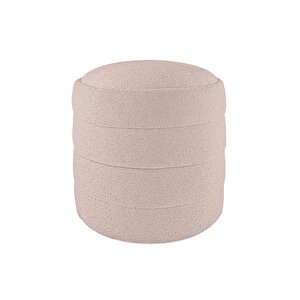 Diana Slim Line Luxury Puf  Silindir, Dekoratif Makyaj Masası Pufu Krem