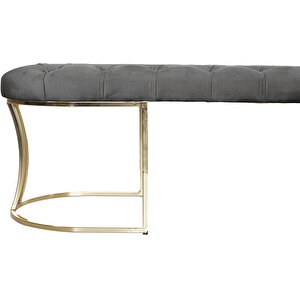 Viego Gold Puf - Lüks Metal Gold Ayak, Chester Model Yatak Ucu Bench Puf