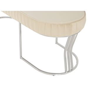 Viego Silver Striped Bench Lüks Metal Gümüş Ayak, Chester Model Yatak Ucu Puf