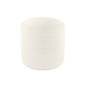 Diana Slim Line Luxury Puf  Silindir, Dekoratif Makyaj Masası Pufu Beyaz