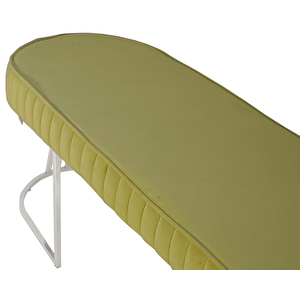 Viego Silver Striped Bench Lüks Metal Gümüş Ayak, Chester Model Yatak Ucu Puf